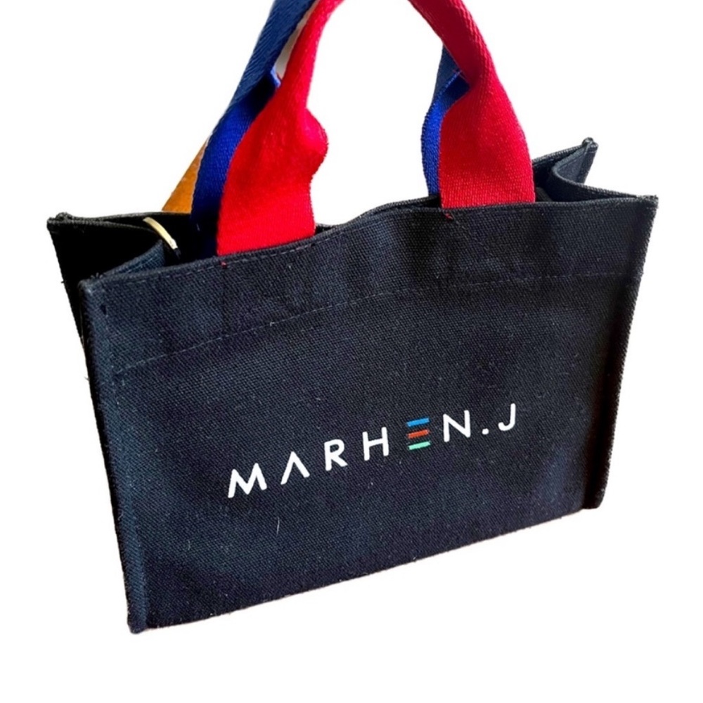 MARHEN. J Rico Mini canvas tote limited edition black with red and blue handles